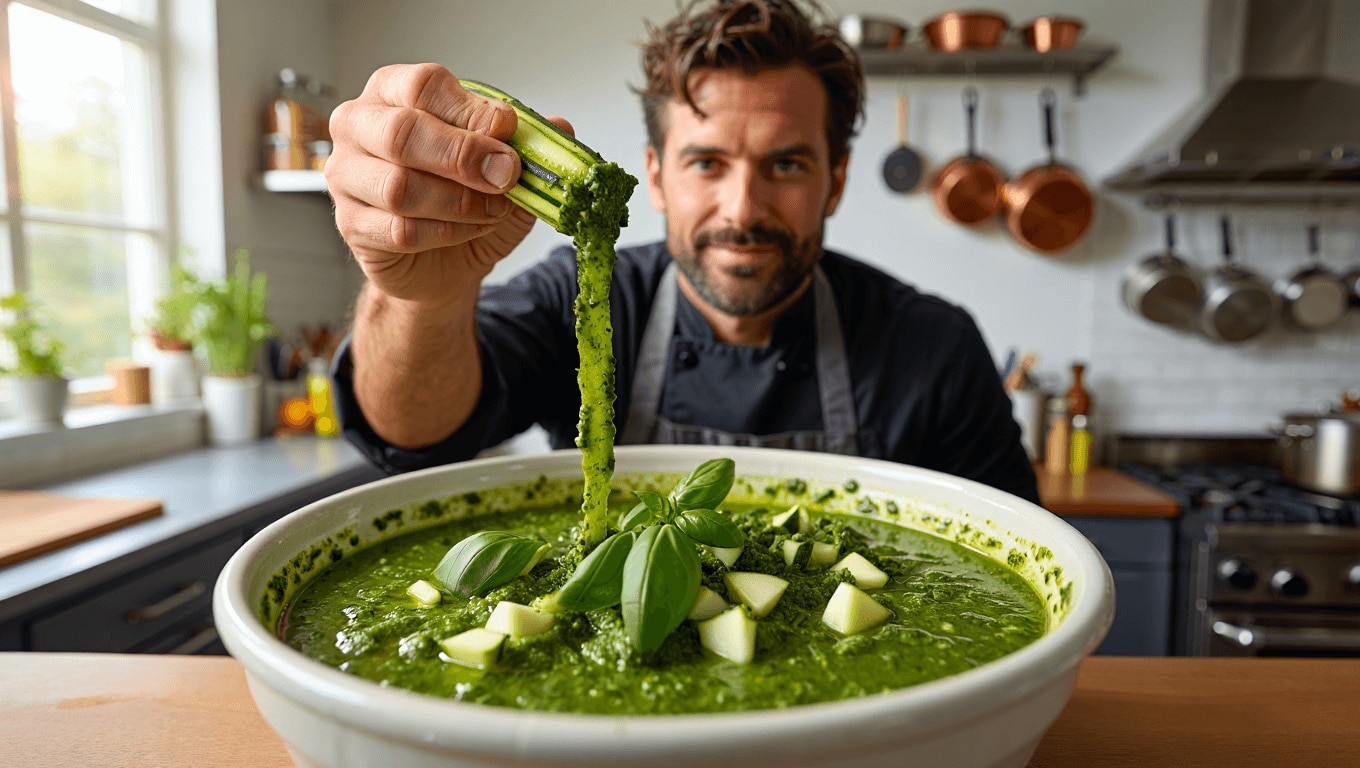 Jordi Cruz, cocinero, revela su truco de la piel del calabacín: "La utilizaremos para dar sabor y color a nuestro pesto"