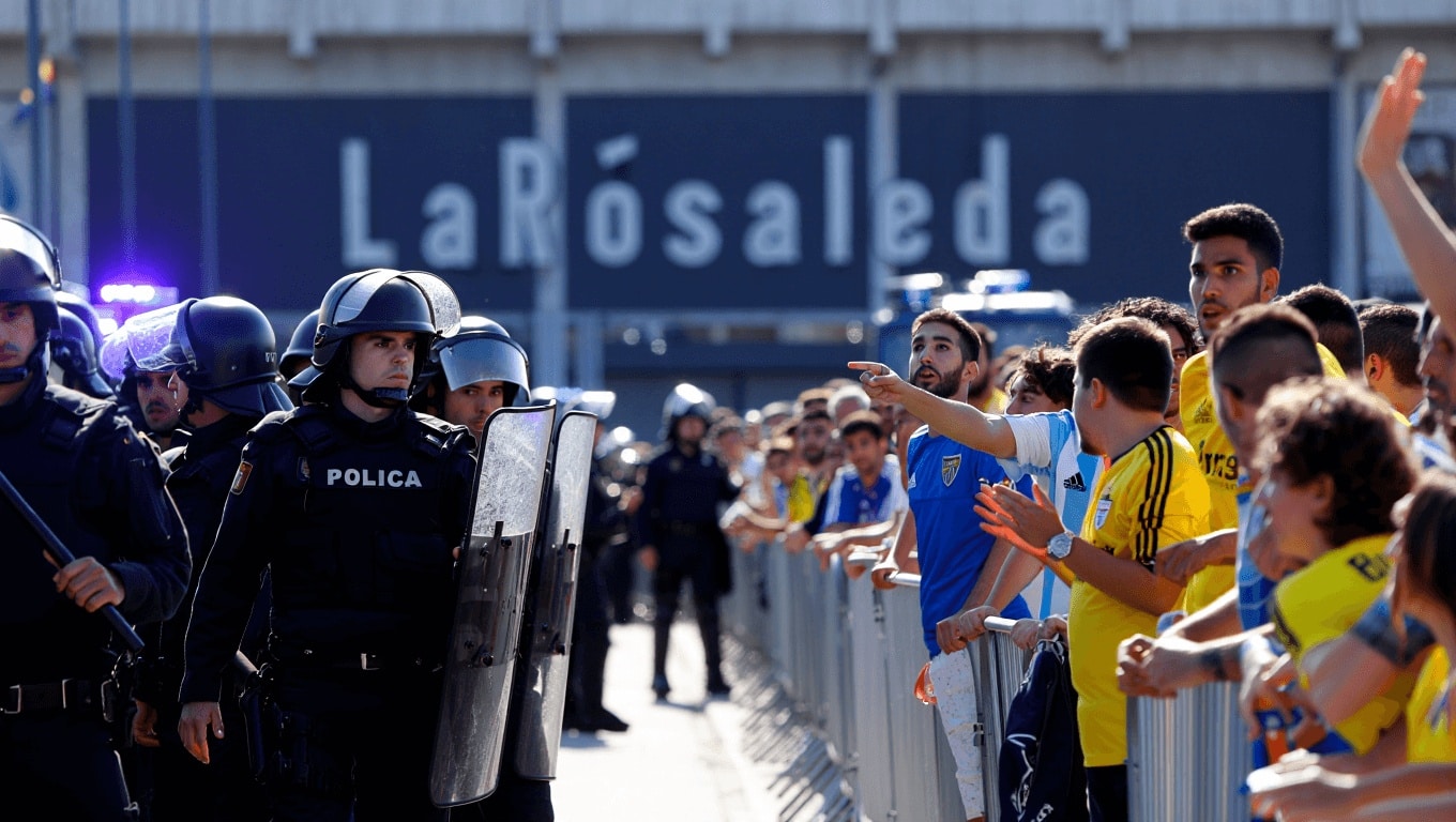 El Málaga - Cádiz, declarado de alto riesgo