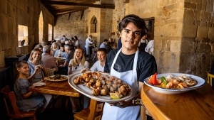 Un famoso torreón de Teruel alberga un nuevo restaurante que arrasa con sus chorizos a la sidra y mejillones Thai