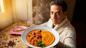 Dani García (49 años), cocinero de España: "En el caldo donde vamos a cocer las lentejas añadimos el chorizo y la zanahoria y luego haremos un puré con eso"