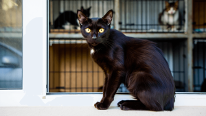 Why has a city in Spain temporarily banned the adoption of black cats?