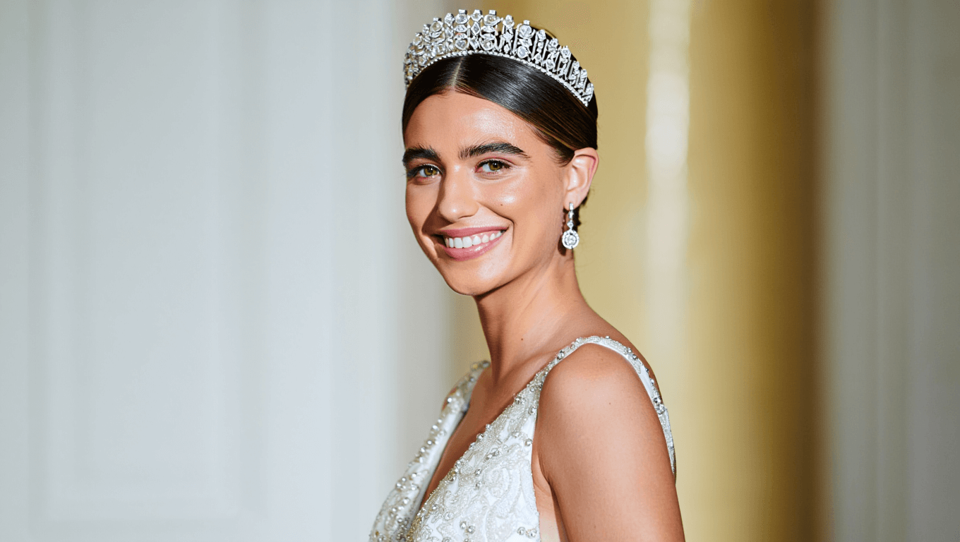 El espectacular look de novia de María Luisa Arróspide: vestido de Navascúes y una impresionante tiara familiar