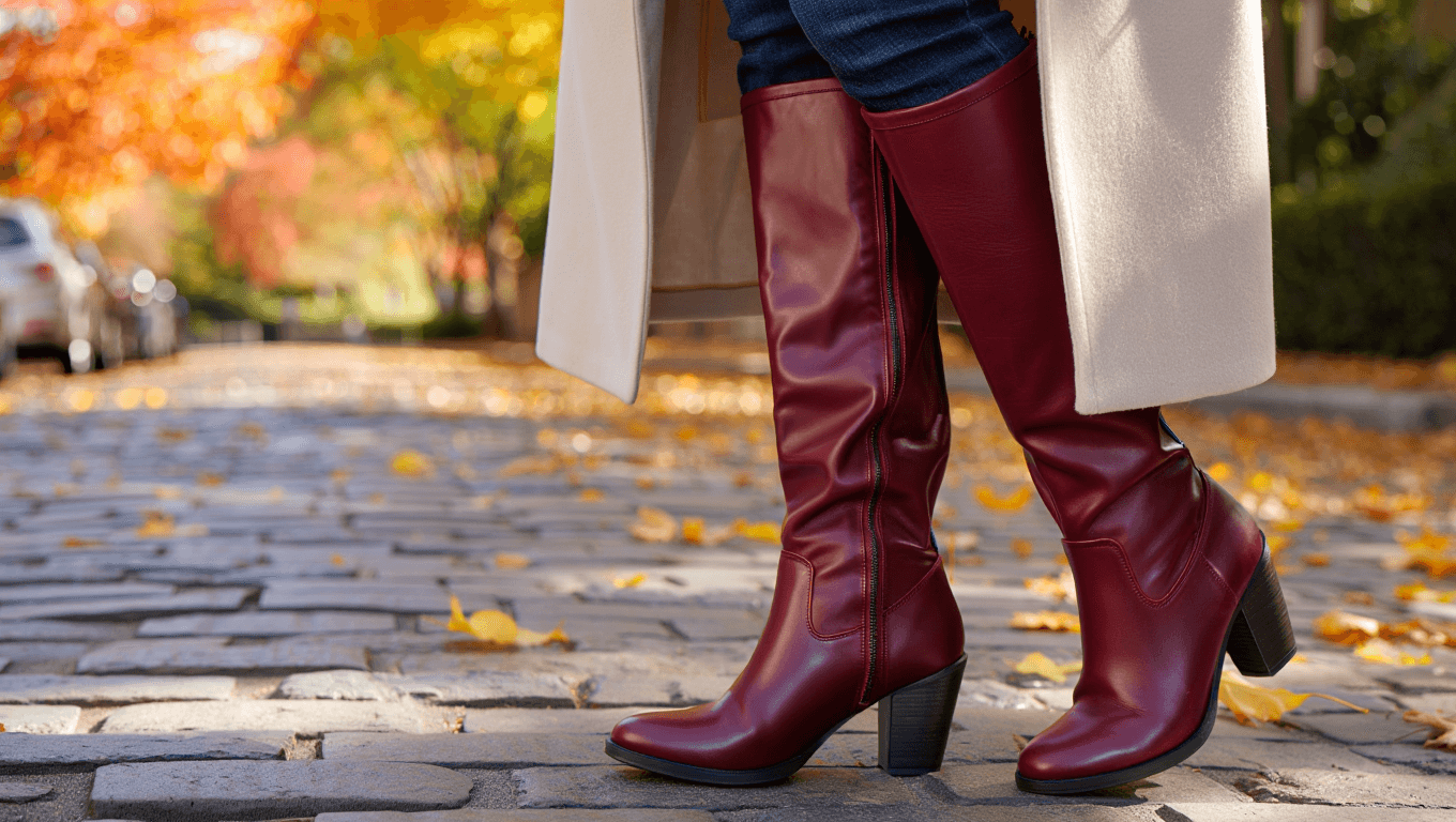 Ni negro ni marrón: el color de las botas de este otoño es burdeos