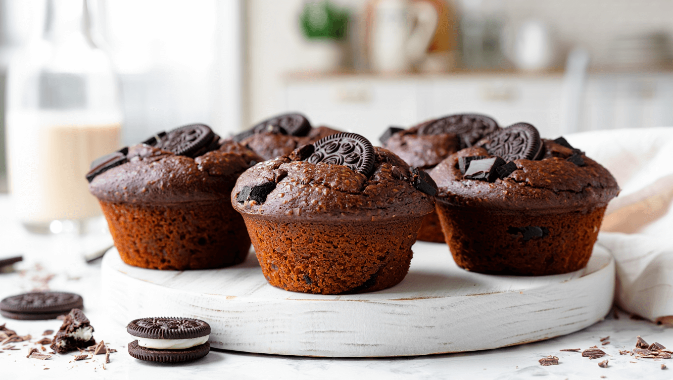 Cómo preparar muffins de chocolate y galletas Oreo: la receta para que te queden esponjosos