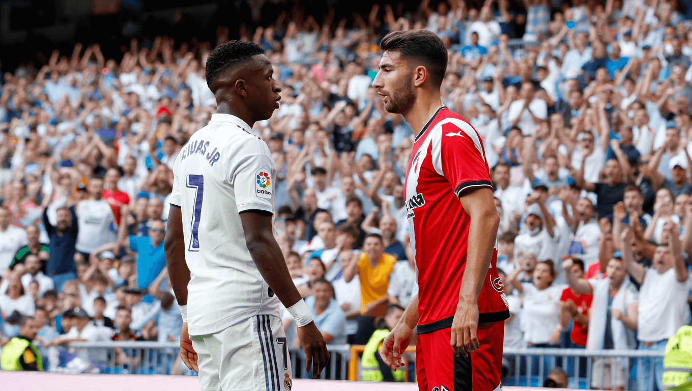 Vinicius se picó con la grada de Vallecas y con un jugador del Rayo Vallecano: "Malísimo"