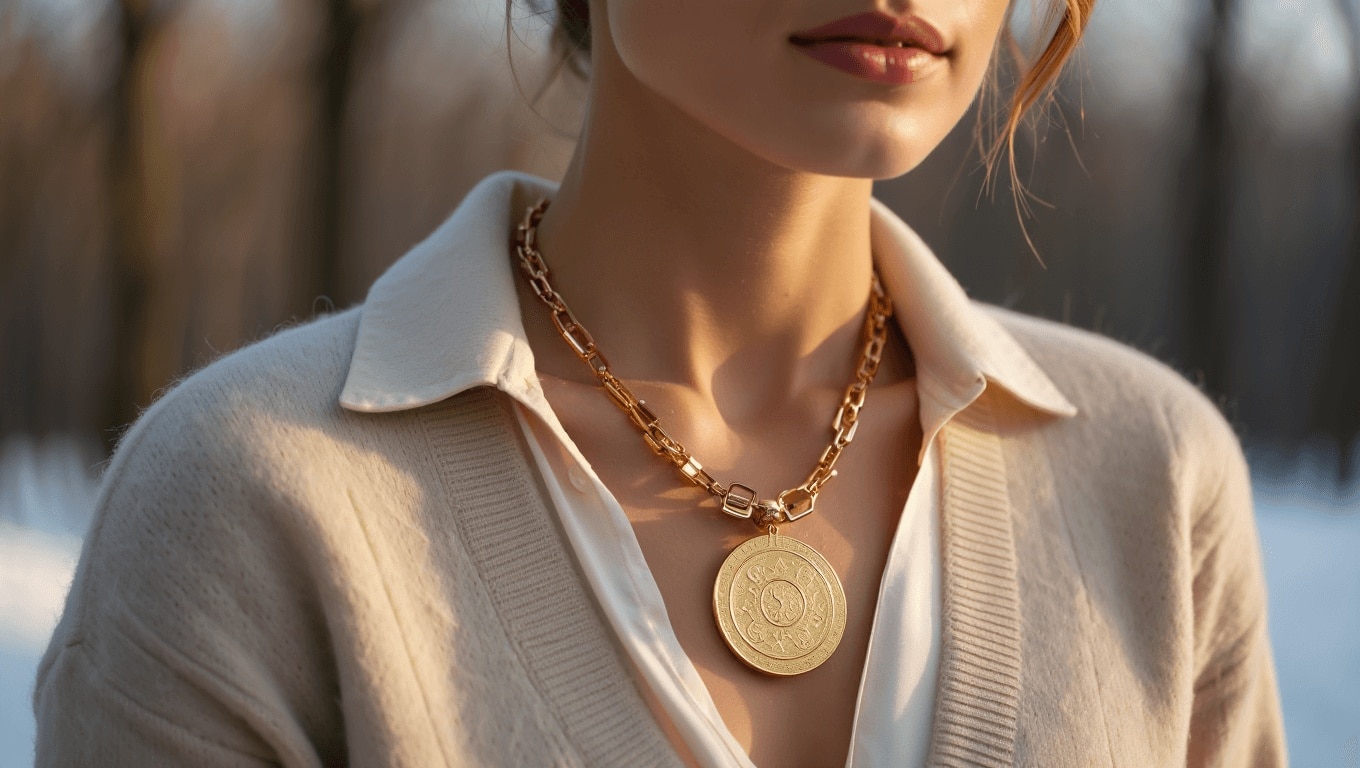Medallón: el collar tendencia que sube el nivel de tus looks de diario