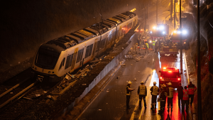 Driver dies after train derails in Barcelona due to bad weather