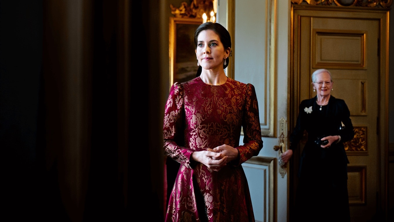 Mary de Dinamarca, espectacular con el vestido de invitada perfecto para invierno: en terciopelo y de inspiración oriental