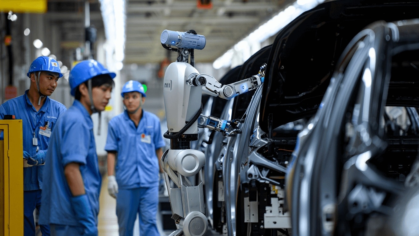Xiaomi ya utiliza robots humanoides para fabricar el SU7: son «becarios», según su presidente