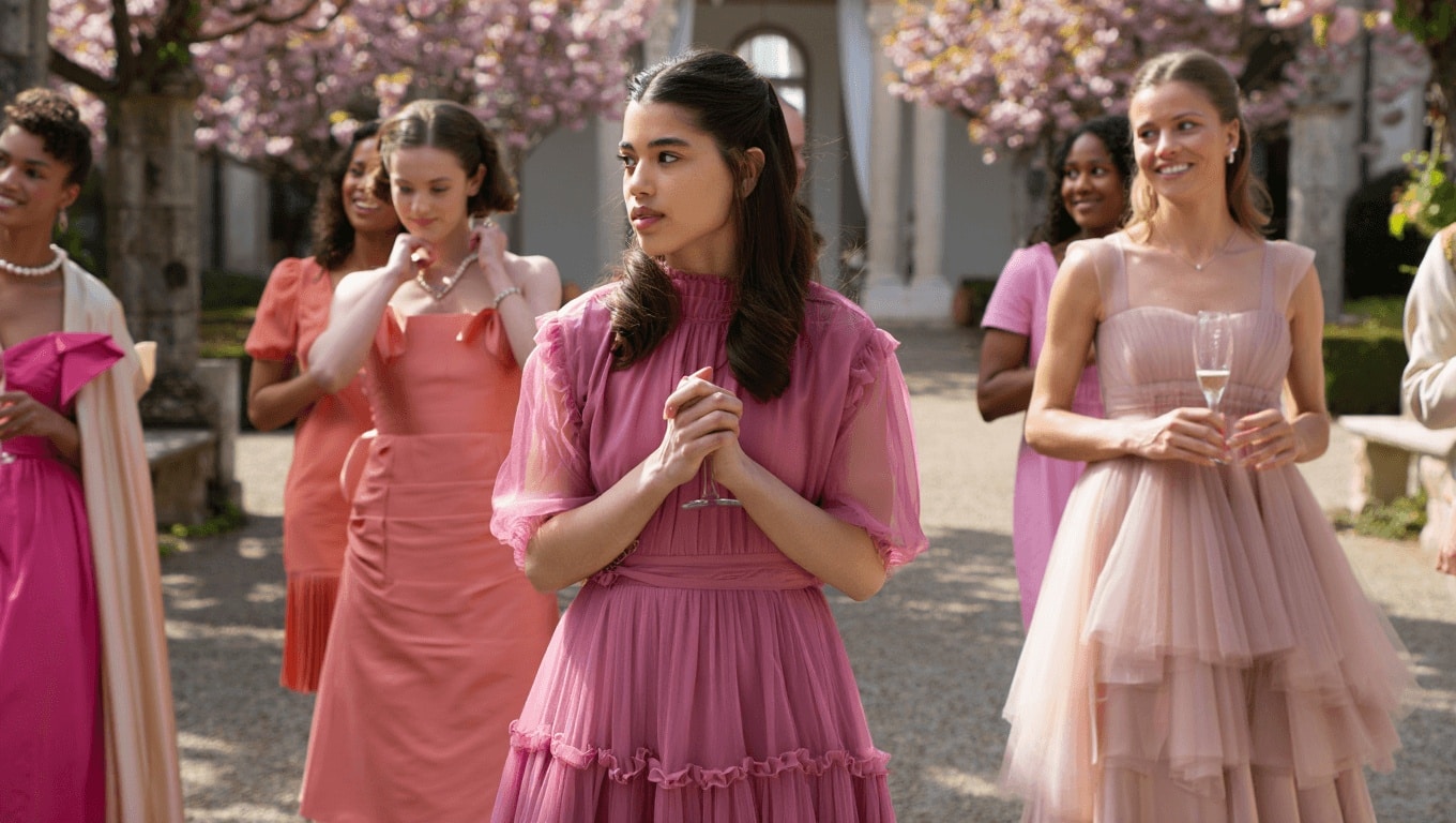 El rosa empolvado es el color favorito de las invitadas y estos son los mejores vestidos para llevarlo
