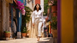 Pantalones frescos más allá del clásico blanco que también funcionan en verano
