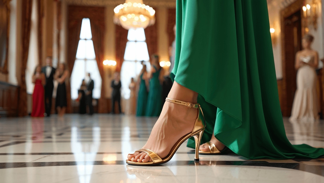 Estas sandalias doradas solucionan cualquier look de invitada