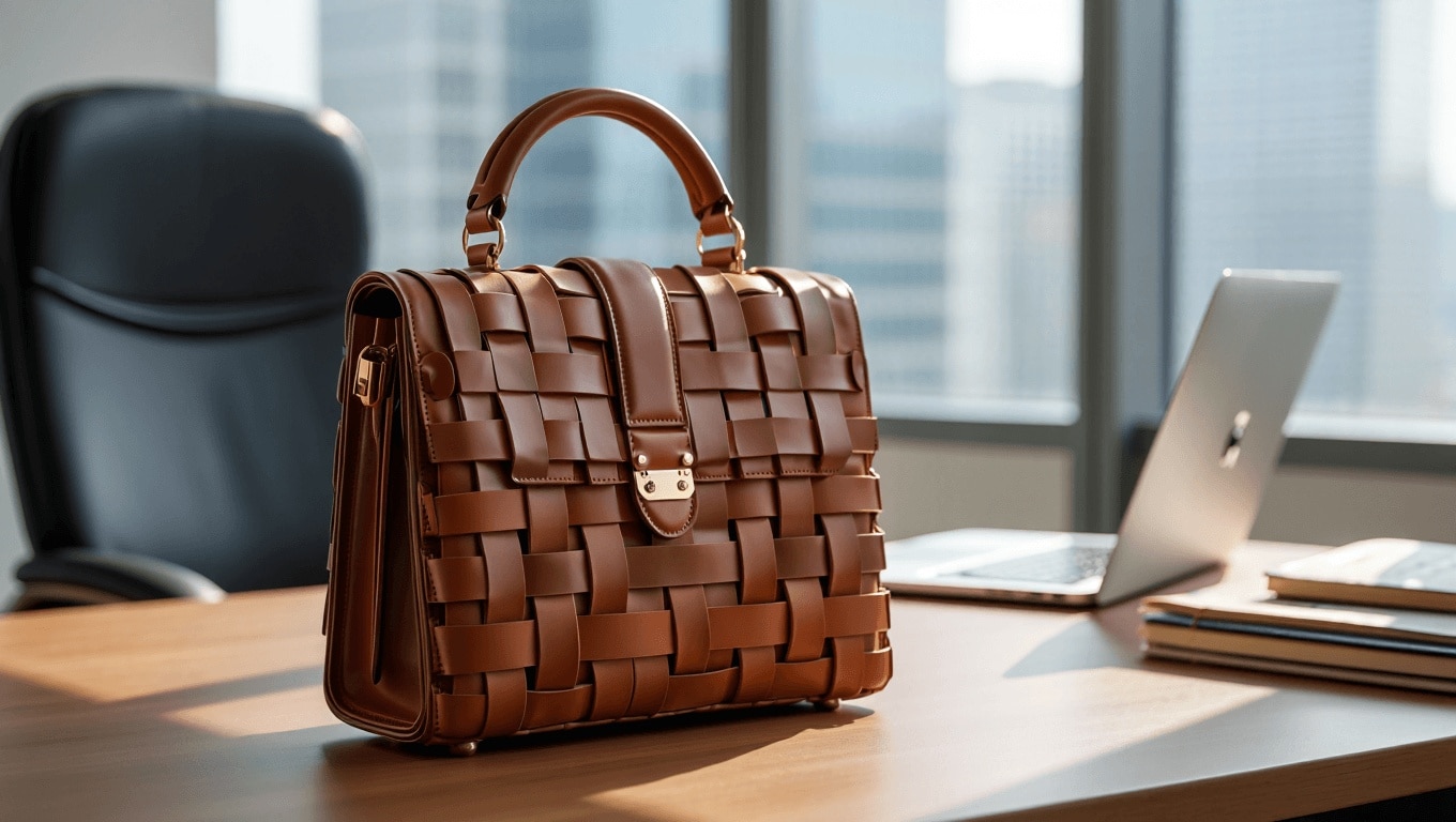 Las chicas más elegantes llevan bolsos de cuero trenzado: perfectos para ir a la oficina