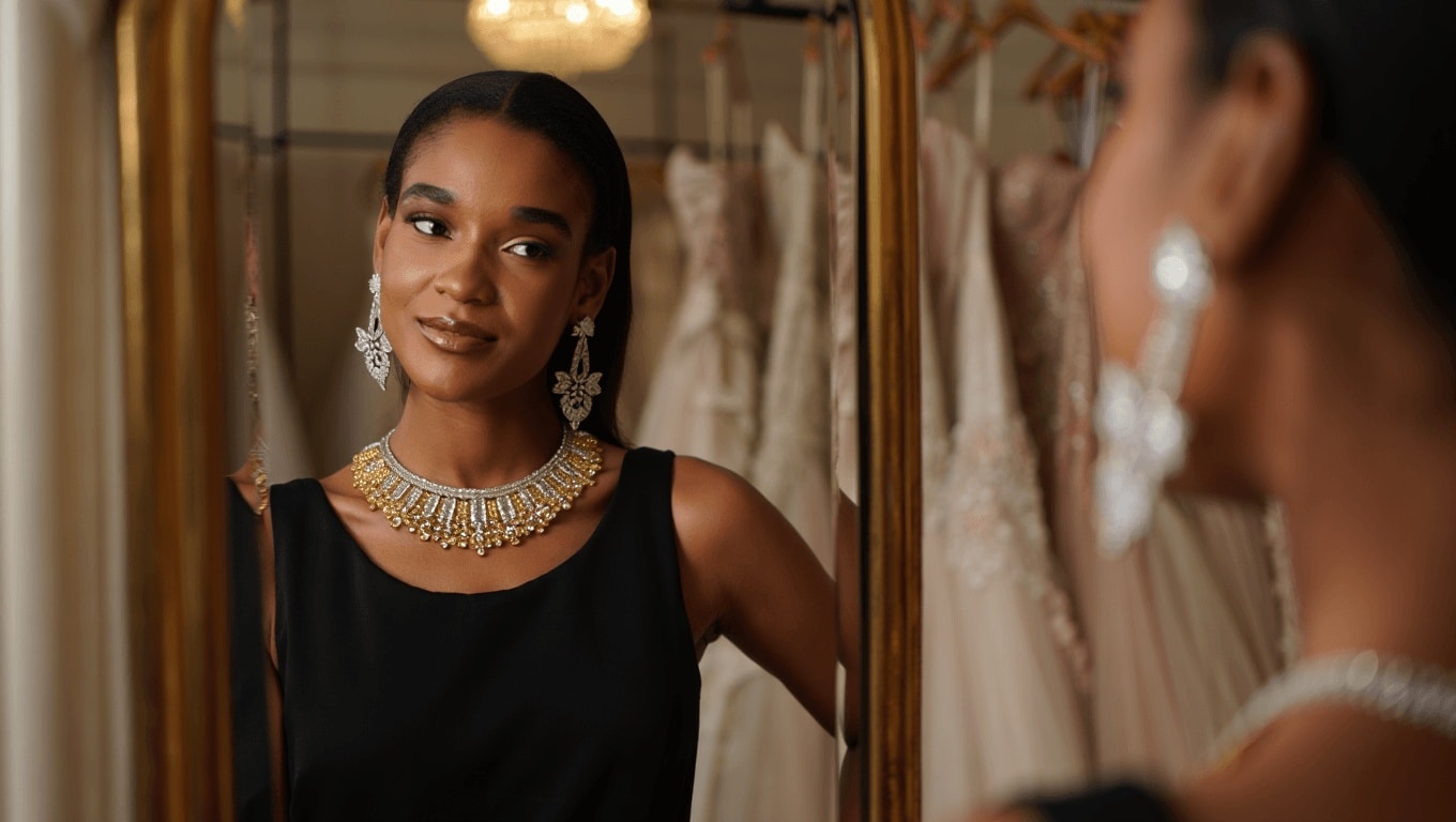 Las joyas de invitada que transforman un vestido básico en un look de boda elegante