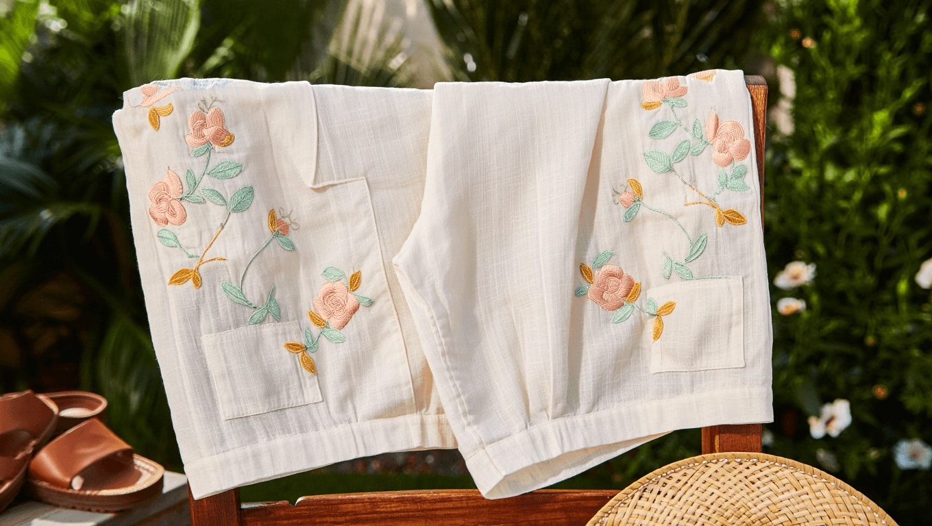 El pantalón con bordados es la prenda de verano en la que merece la pena invertir