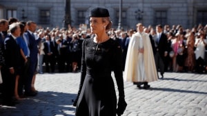 Quién es la política que llevó el mismo vestido que la infanta Sofía en la recepción del Papa y que nadie vio