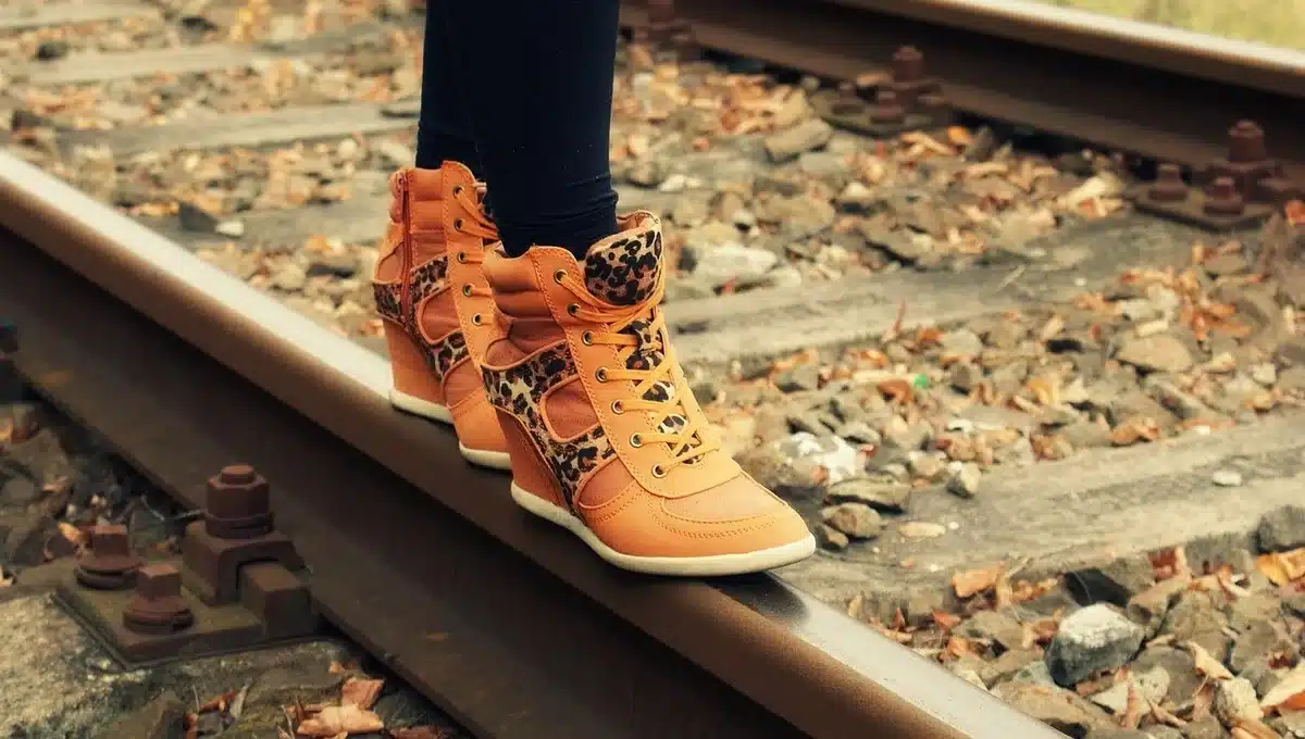Calle con personas anónimas luciendo botas y looks otoñales