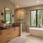Mujer anónima sentada al borde de una bañera con toalla y vapor en el baño